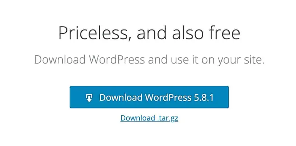 download WordPress button