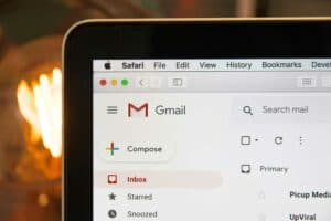 A computer screen with gmail on it.
